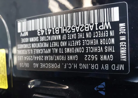 2017 Porsche Macan S z USA, uszkodzony, nr VIN WP1AB2A52HLB14143